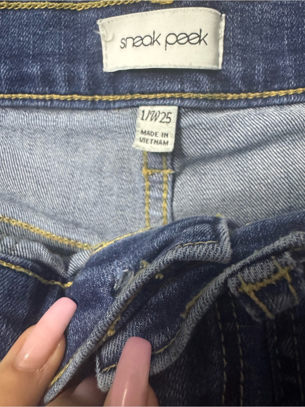 Sneak Peek Dark Blue Wide-Leg Jeans - Picture 3 of 3